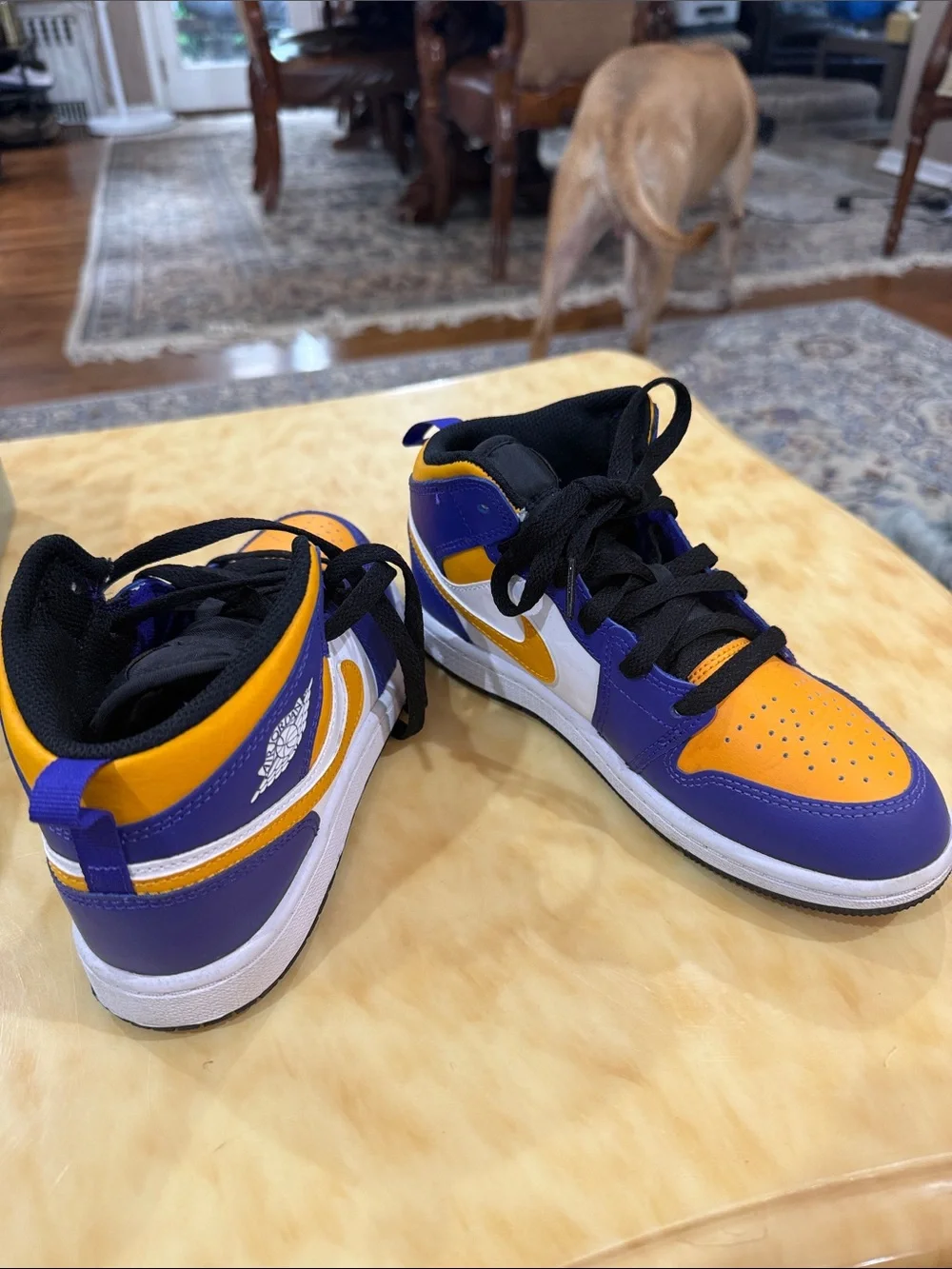 Nike jordan kids high-Top Basketball Shoes in Purple & Gold